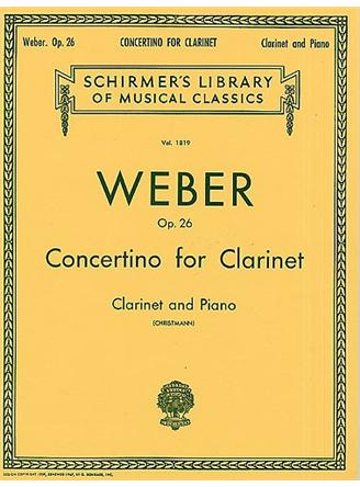 Carl Maria Von Weber: Clarinet Concertino In E Flat Op.26 (Clarinet/Piano)