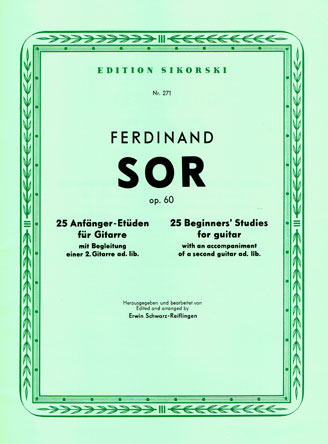 Ferdinand Sor: 25 Beginners' Studies For Guitar Op.60