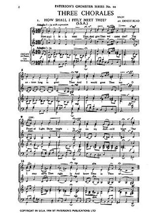 J.S. Bach: Three Chorales (SSA)