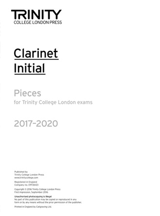 Clarinet Exam Pieces Initial 2017-2020