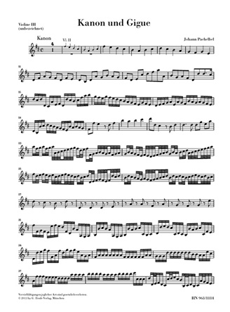 Kanon und Gigue D-dur für 3 Violinen und BC