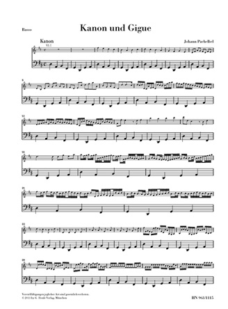Kanon und Gigue D-dur für 3 Violinen und BC