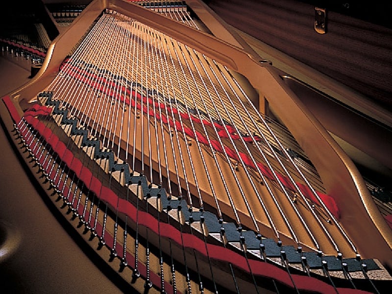 O som de um piano de concerto