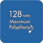 Multitimbral de 16 partes e polifonia de 128 notas