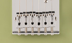 6-SADDLE STRING-THROUGH-BODY TELE® BRIDGE WITH BLOCK STEEL SADDLES