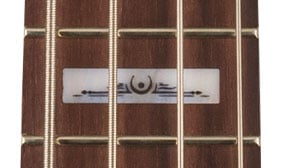 White Pearloid Blocks With Custom Emperor of Sand Inlay at 12th Fret