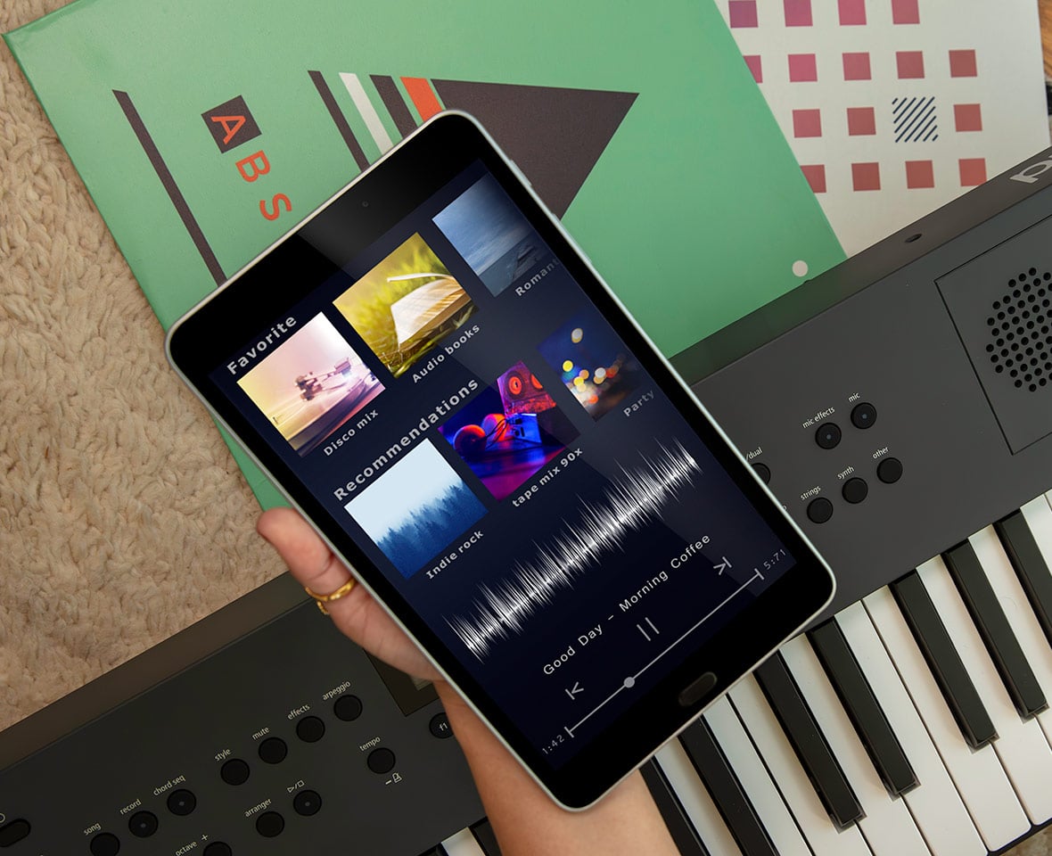 Stream de músicas e criatividade com software musical