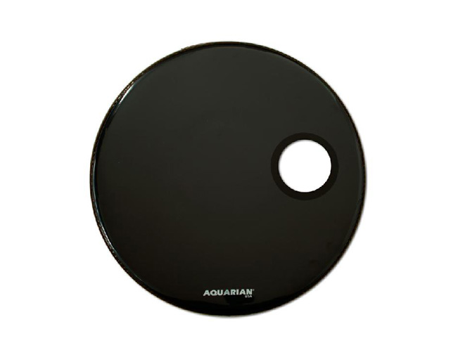 Aquarian RSM18BLK Regulator Hole Black 18" Bass Drum head