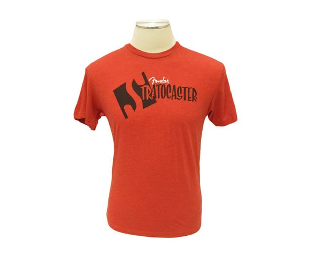 Fender Strat Body L Size Red T-Shirt