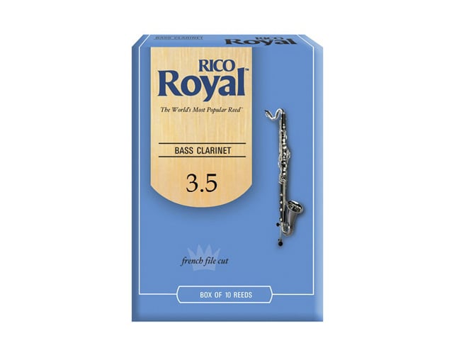 Palheta Clarinete Baixo Rico Royal 3.5 10 UN