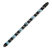 Fender Monogram BLK/LT GREY/BLUE Guitar Strap