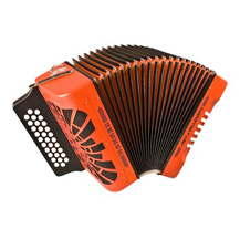 Hohner El Rey Del Vallenato Orange 3º voice GCF Diatonic Accordion