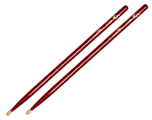 Vater 5A Color Warp VCR5A Red Sparkle Drumsticks