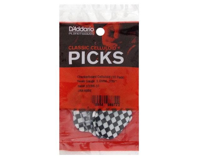 Planet Waves 1CCB610 Checkerboard Celluloid Heavy 10-Un Picks