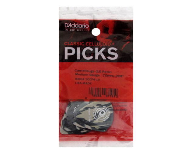 Planet Waves 1CCF410 Camouflage Celluloid Medium 10-Un Picks