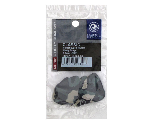 Planet Waves 1CCF610 Camouflage Celluloid Heavy 10-Un Picks