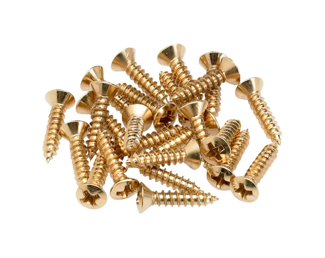 Fender Pickguard Mounting Screws Gold (24)