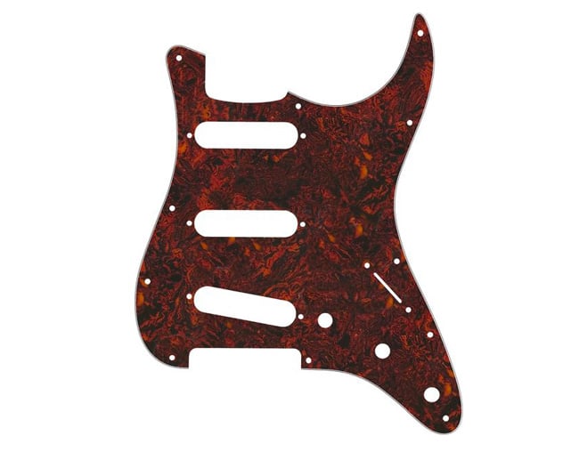 Fender Strat 11 Hole S/S/S Configuration 4-Ply Tortoise Shell Pickguard