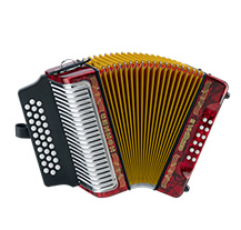 Hohner Corona II Diatonic Accordion Red GCF with bag