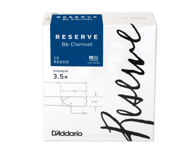 Palheta Clarinete Sib D'Addario Reserve 3.5+