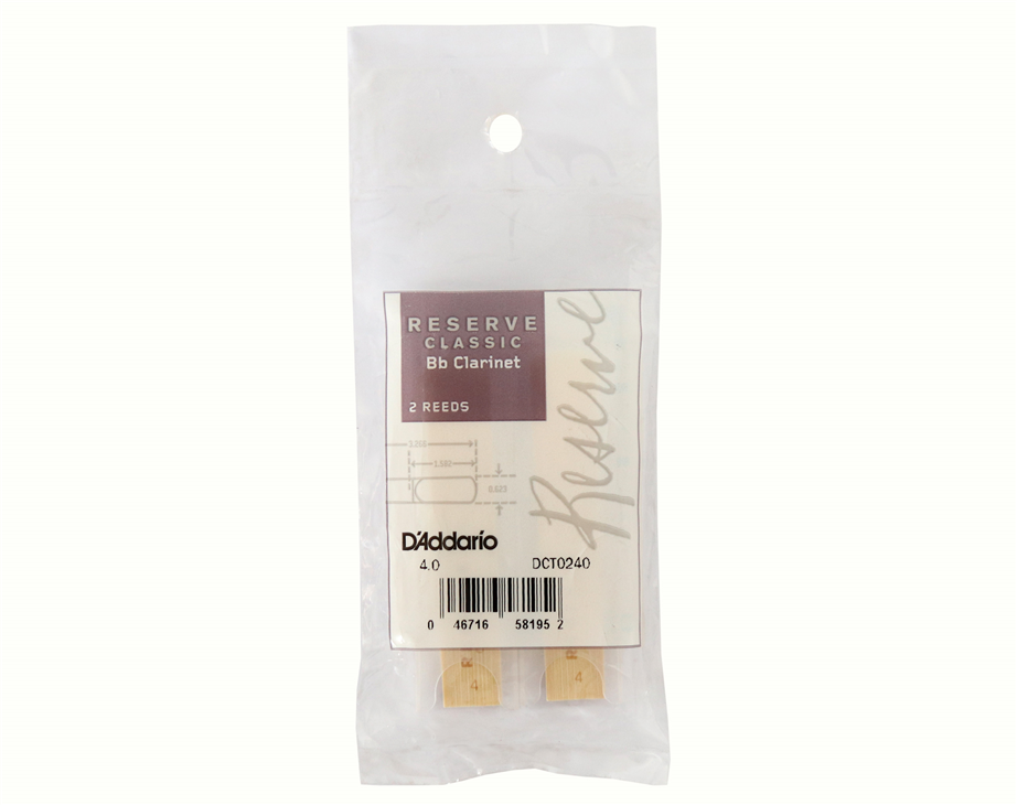D'Addario Reserve Classic 4.0 Bb Clarinet Reed
