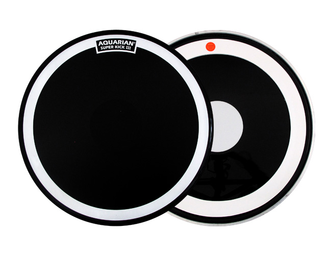 Aquarian SKIII24 Superkick III Coated 24" Black Bass Drum head