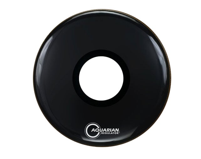Aquarian RPT18BK Regulator 7"Hole Black 18" Bass Drum head