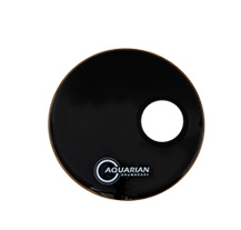 Parche para Bombo 16" Aquarian SMPTCC16BK 4 3/4" Off Set Hole Black
