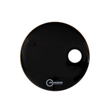 Aquarian SMPTCC22BK 4 3/4" Off Set Hole Black 22" Bass Drum head