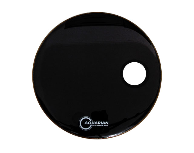 Aquarian SMPTCC24BK 4 3/4" Off Set Hole Black 24" Bass Drum head