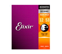 Elixir 11052 Nanoweb Bronze Coated 012-053 Acoustic Guitar String Set