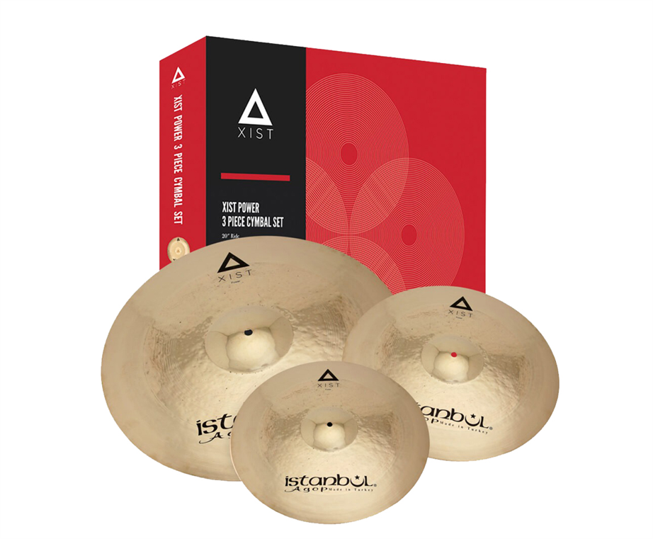 Conjunto de pratos Istanbul Agop Xist Power 14HH/16CR/20RD + saco pratos