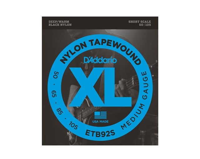 D'Addario ETB92S Black Nylon Short Scale 050-105 Bass guitar strings
