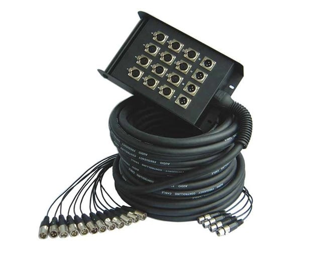 PowerAcoustics 2086 30mts 12InXlr/4OutXlr Stagebox Multicore Cable