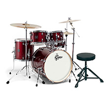 Gretsch Energy E-605 Wine Red with Cymbals and Drum Throne