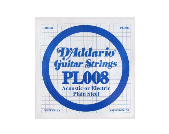 D'Addario Plain Steel PL008 Single Guitar string