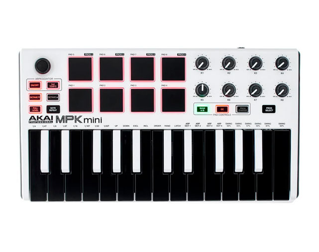 MIDI Akai MPK Mini mkII Keyboard Controller White | Ludimusic