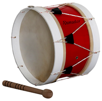 Adamastor Nº1 Red / White Hoop 28cm Traditional Bass Drum