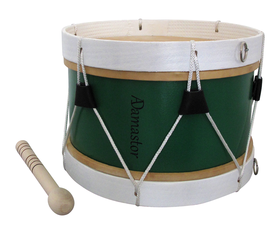 Adamastor Nº1 Green / White Hoop 28cm Traditional Bass Drum