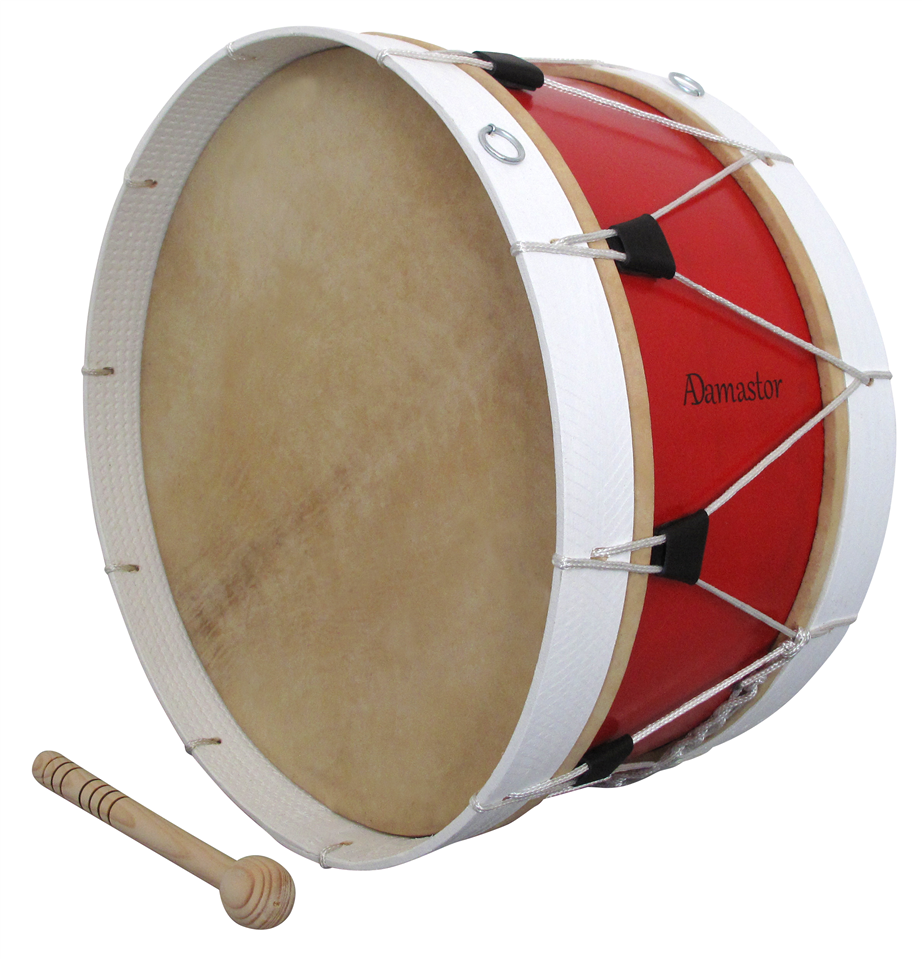 Bombo Tradicional Adamastor Nº6 Rojo / Arco Blanco 45cm