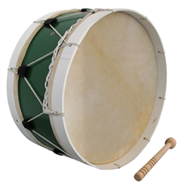 Adamastor Nº6 Green / White Hoop 45cm Traditional Bass Drum