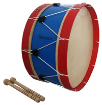 Adamastor Nº6 Blue / Red Hoop 45cm Traditional Bass Drum