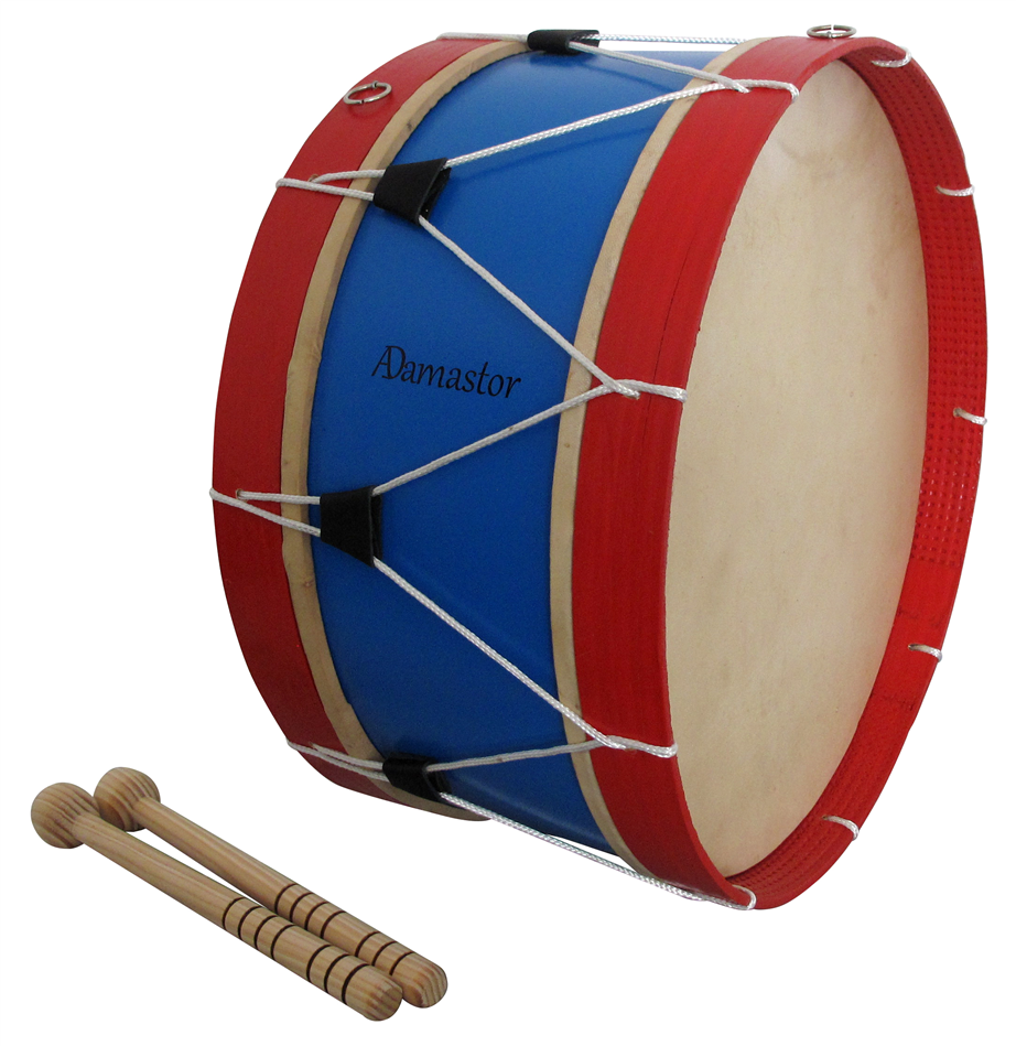 Bombo Tradicional Adamastor Nº6 Azul/Aro Vermelho 45cm