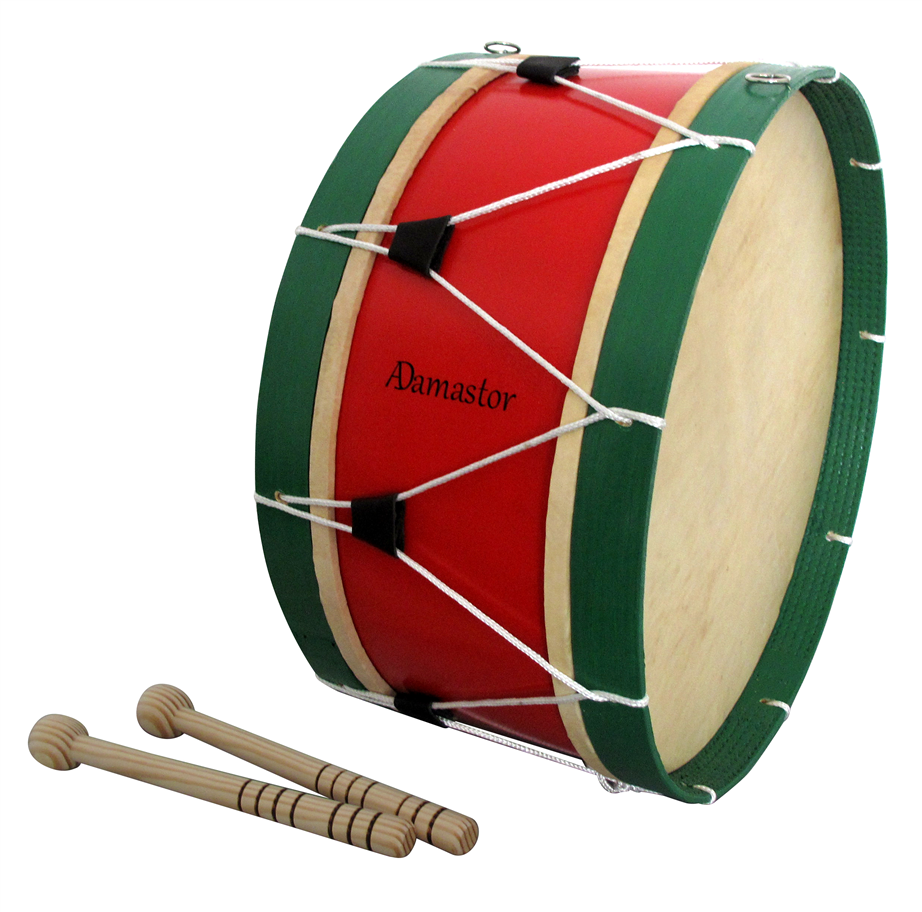 Bombo Tradicional Adamastor Nº6 Rojo / Arco Verde 45cm