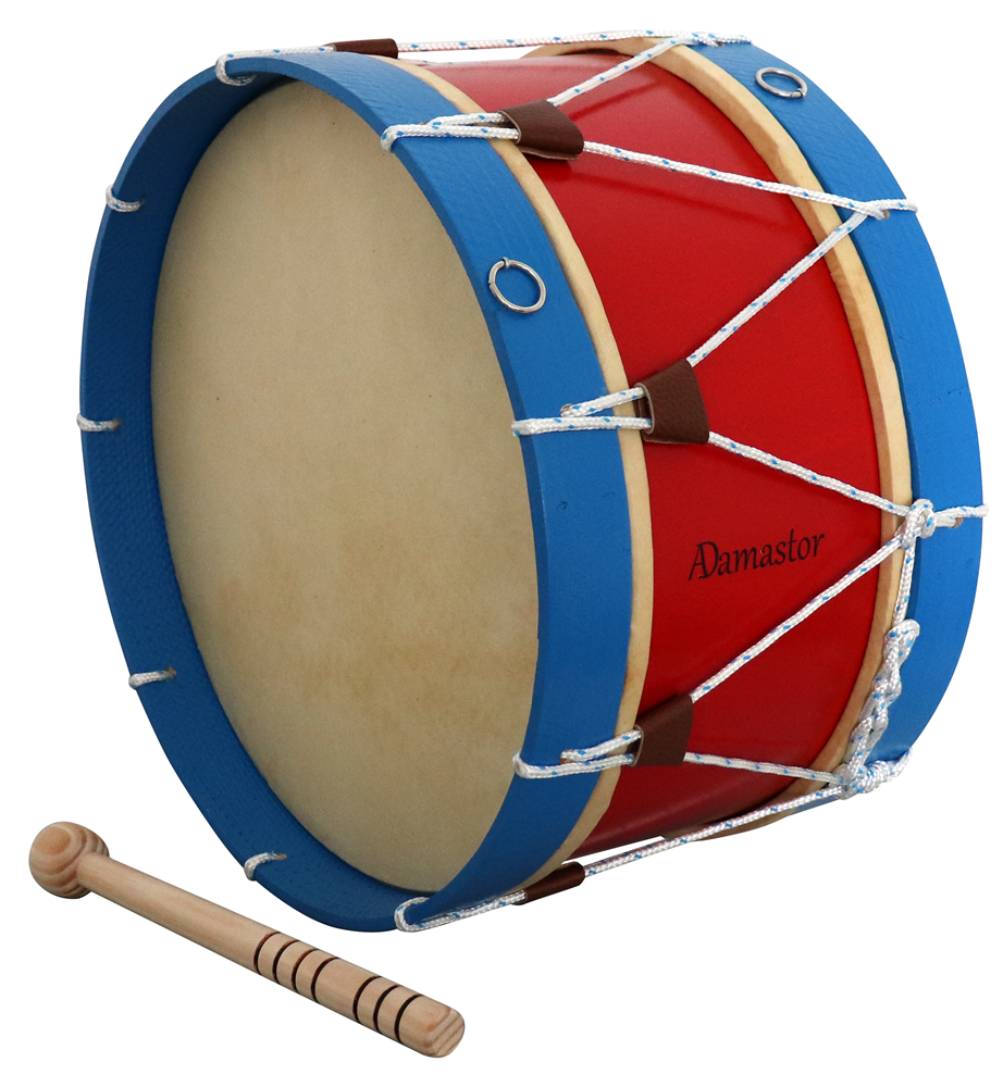 Bombo Tradicional Adamastor Nº5 Vermelho/Aro Azul 40cm