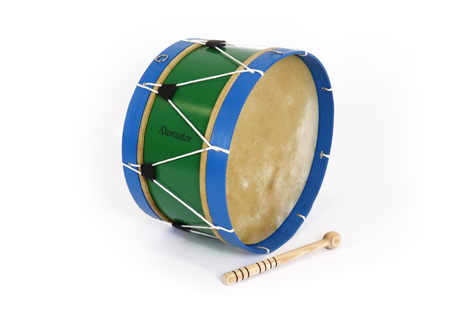 Bombo Tradicional Adamastor Nº4 Verde/Aro Azul 38cm