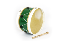 Adamastor Nº4 Green / White Hoop 38cm Traditional Bass Drum