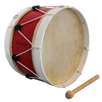 Bombo tradicional Adamastor Nº4 38cm Vermelho/Aro Branco
