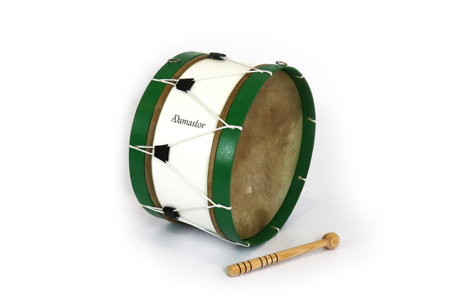 Bombo Tradicional Adamastor Nº4 Blanco / Arco Verde 38cm