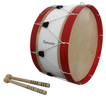 Adamastor Nº6 White / Red Hoop 45cm Traditional Bass Drum
